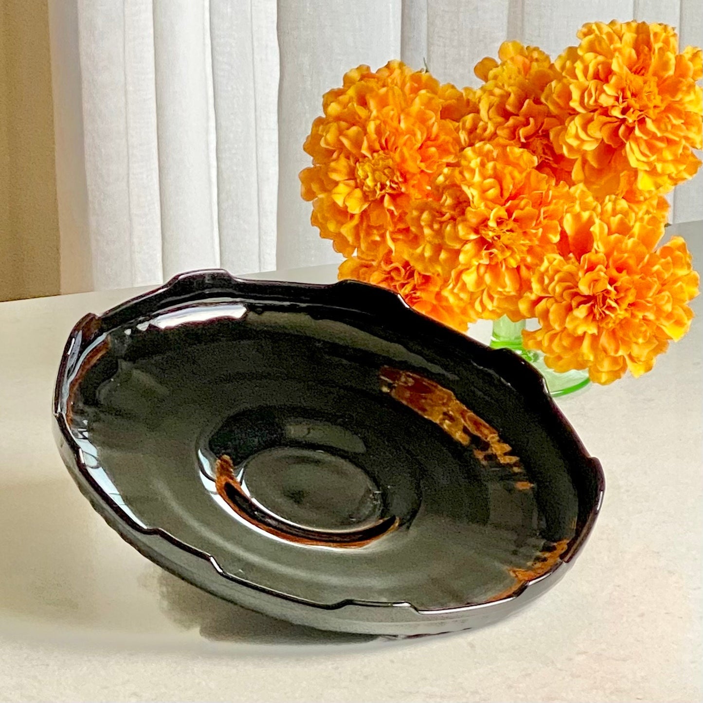 Vintage Black Glass Bowl