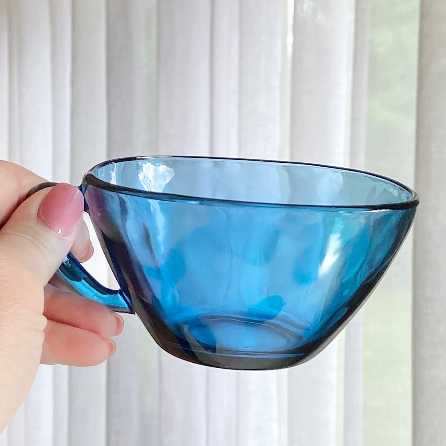 Vintage Vereco Blue Square Cups - Set of 6