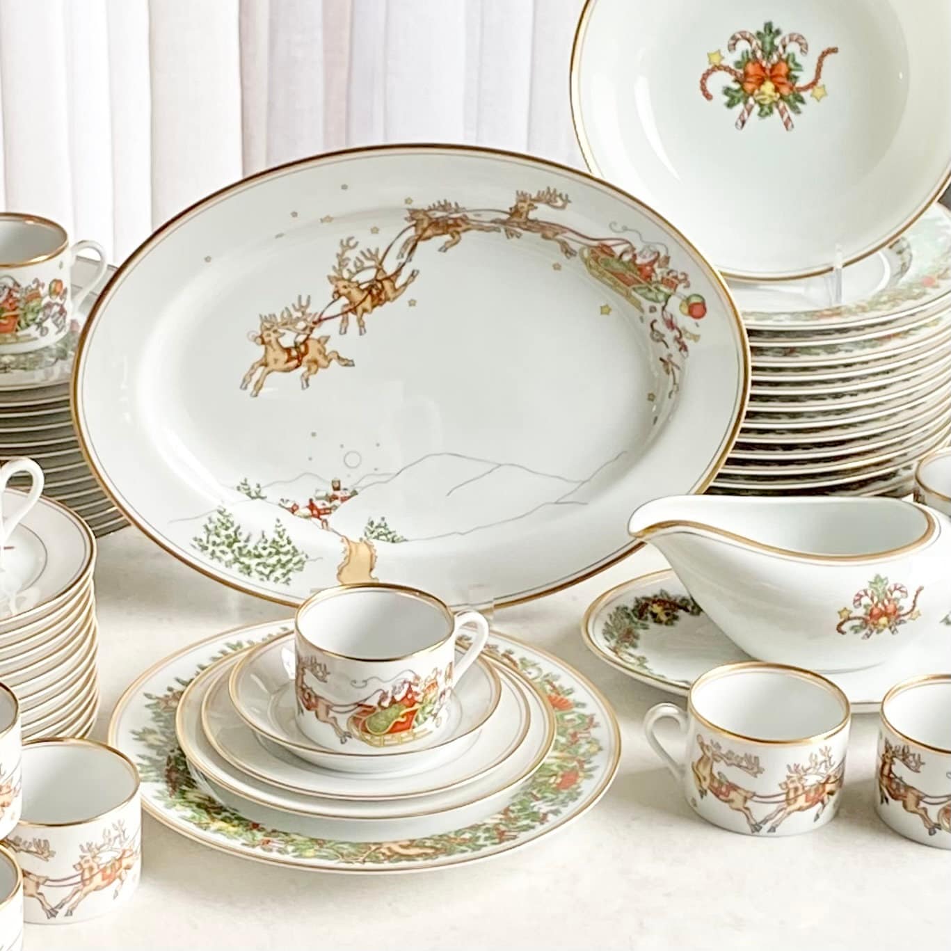 Vintage Fitz and Floyd St. Nicholas Dishes (circa 1980 - 1996) - Service for 14 Available