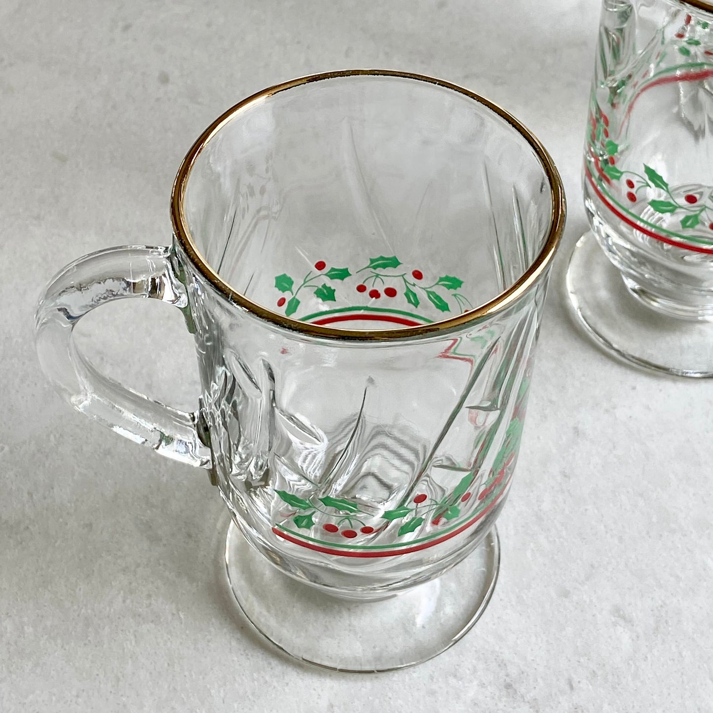 Vintage Arby's Gold Trimmed Christmas Mugs - Set of 12