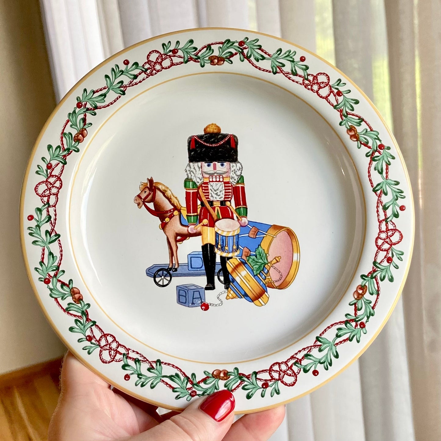 Vintage Block Spal Whimsy Christmas Nutcracker Dishes (circa 1992 - 1999) - Three Piece Child's Set (Plate, Bowl and Cup)