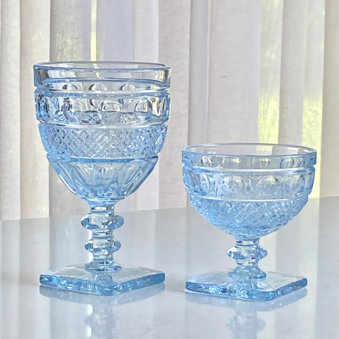 Vintage Imperial Glass Tradition Light Blue Glasses - Set of 12