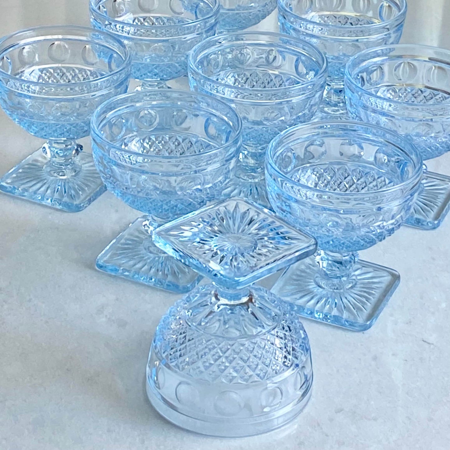 Vintage Imperial Glass Tradition Light Blue Glasses - Set of 10