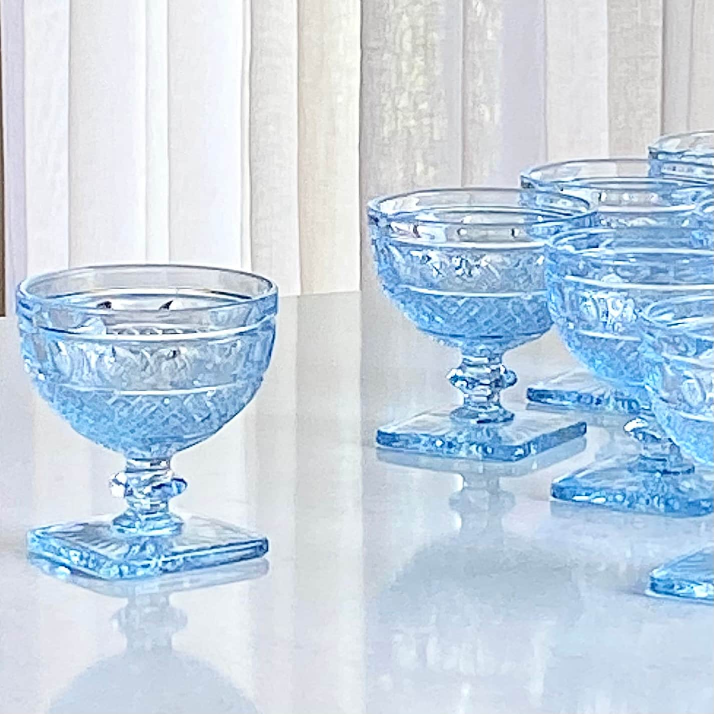 Vintage Imperial Glass Tradition Light Blue Glasses - Set of 10