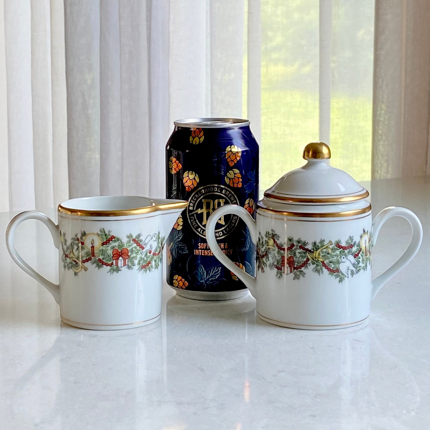 Vintage Fitz & Floyd St. Nicholas Sugar and Creamer Set (circa 1980 - 1996)