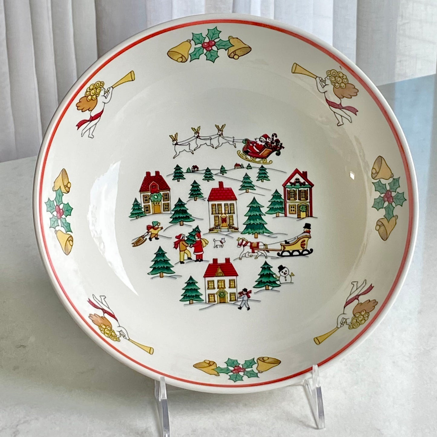 Vintage Jamestown The Joy of Christmas Serving Pieces -  Oval Platter, Round Serving Bowl, Sugar and Creamer Set Available