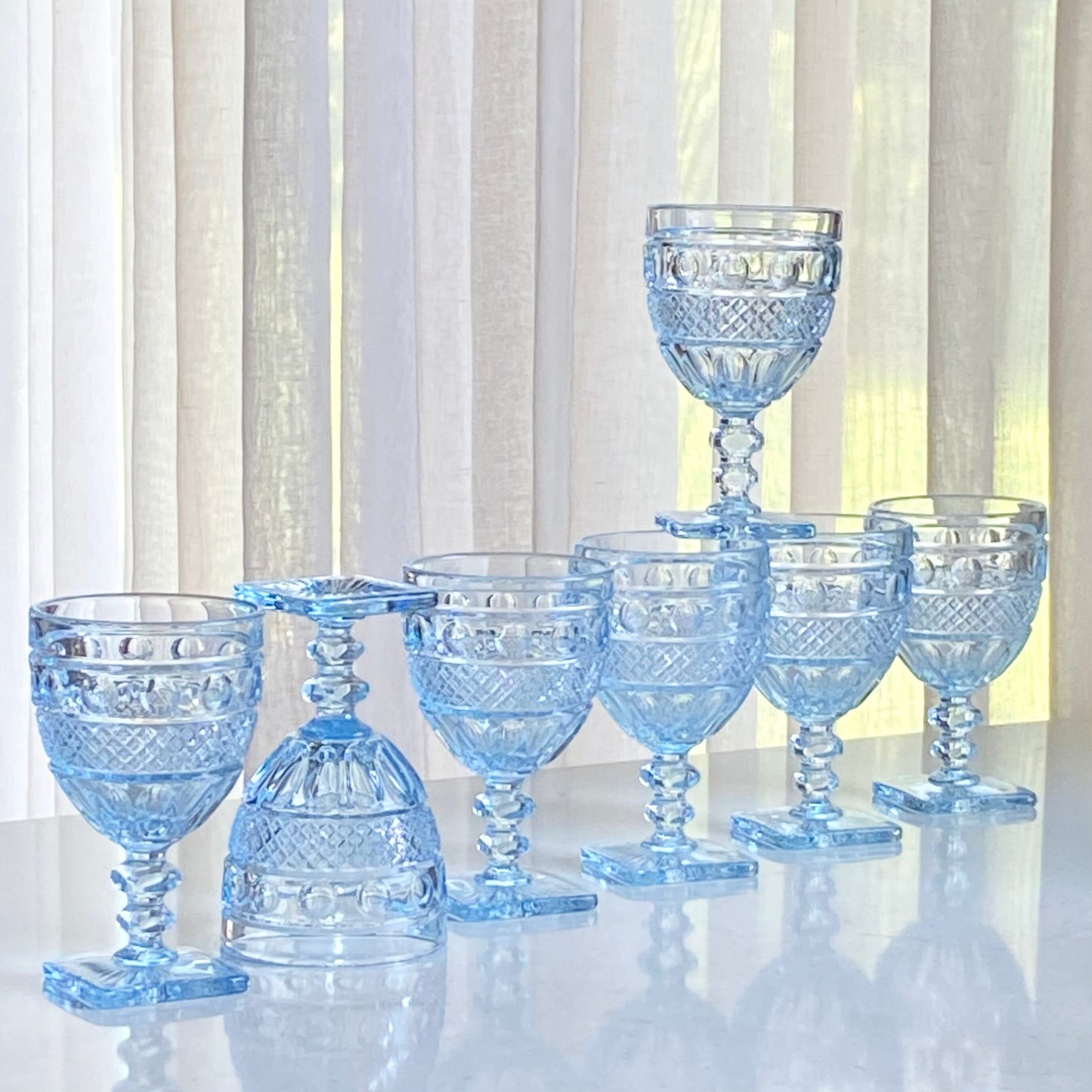 Vintage Imperial Glass Tradition Light Blue Glasses - Set of 12