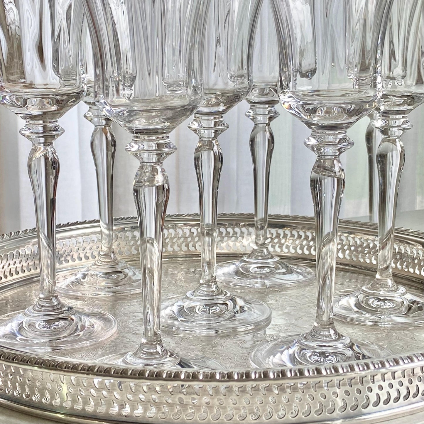 Vintage Mikasa Jamestown Platinum Trim Glasses - Set of 12