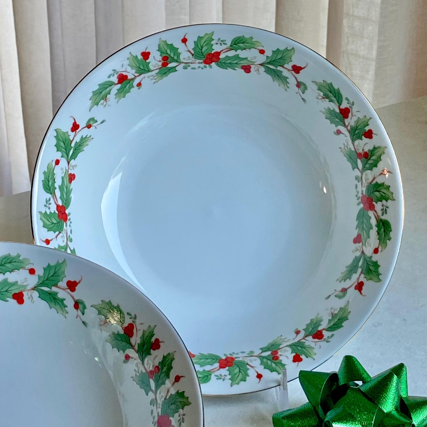 Vintage China Pearl Noel Serving Bowls - Two Available