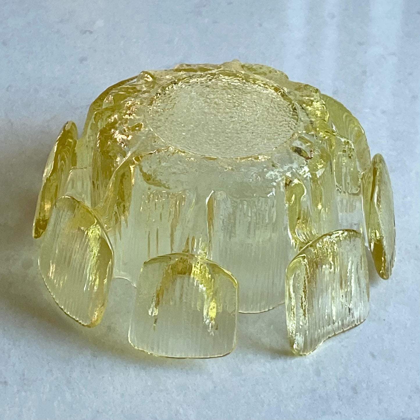 Vintage Viking Finish Crown Topaz Yellow Vessel Candle Holder