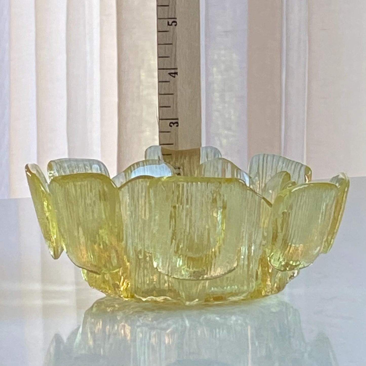 Vintage Viking Finish Crown Topaz Yellow Vessel Candle Holder