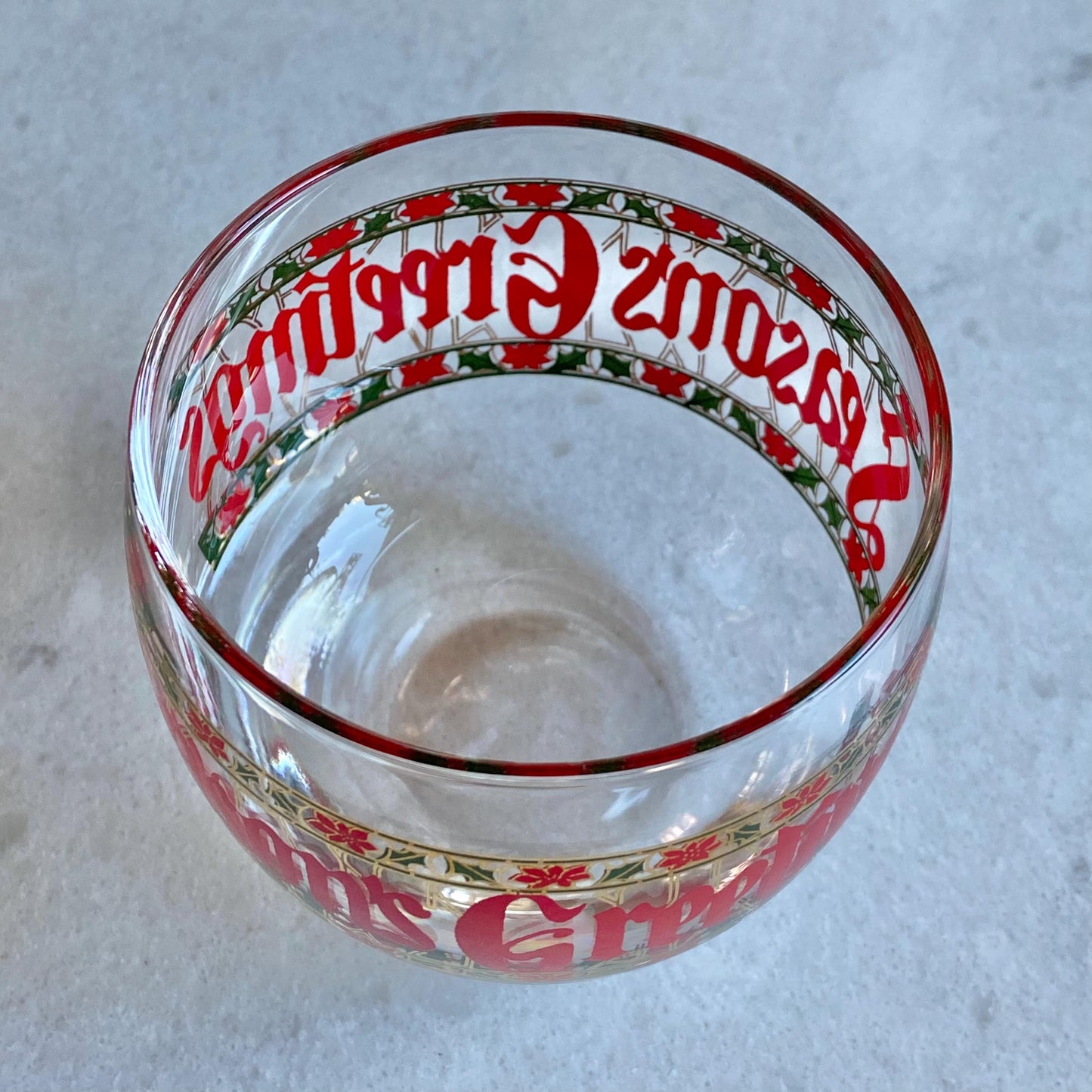 Vintage Culver Seasons Greetings Roly Poly Glasses - Set of 4