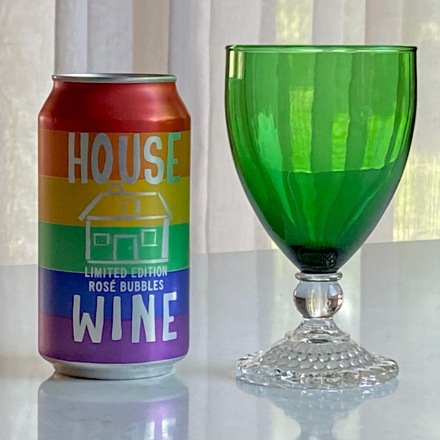 Vintage Anchor Hocking Bubble Foot Green Glasses - Set of 4