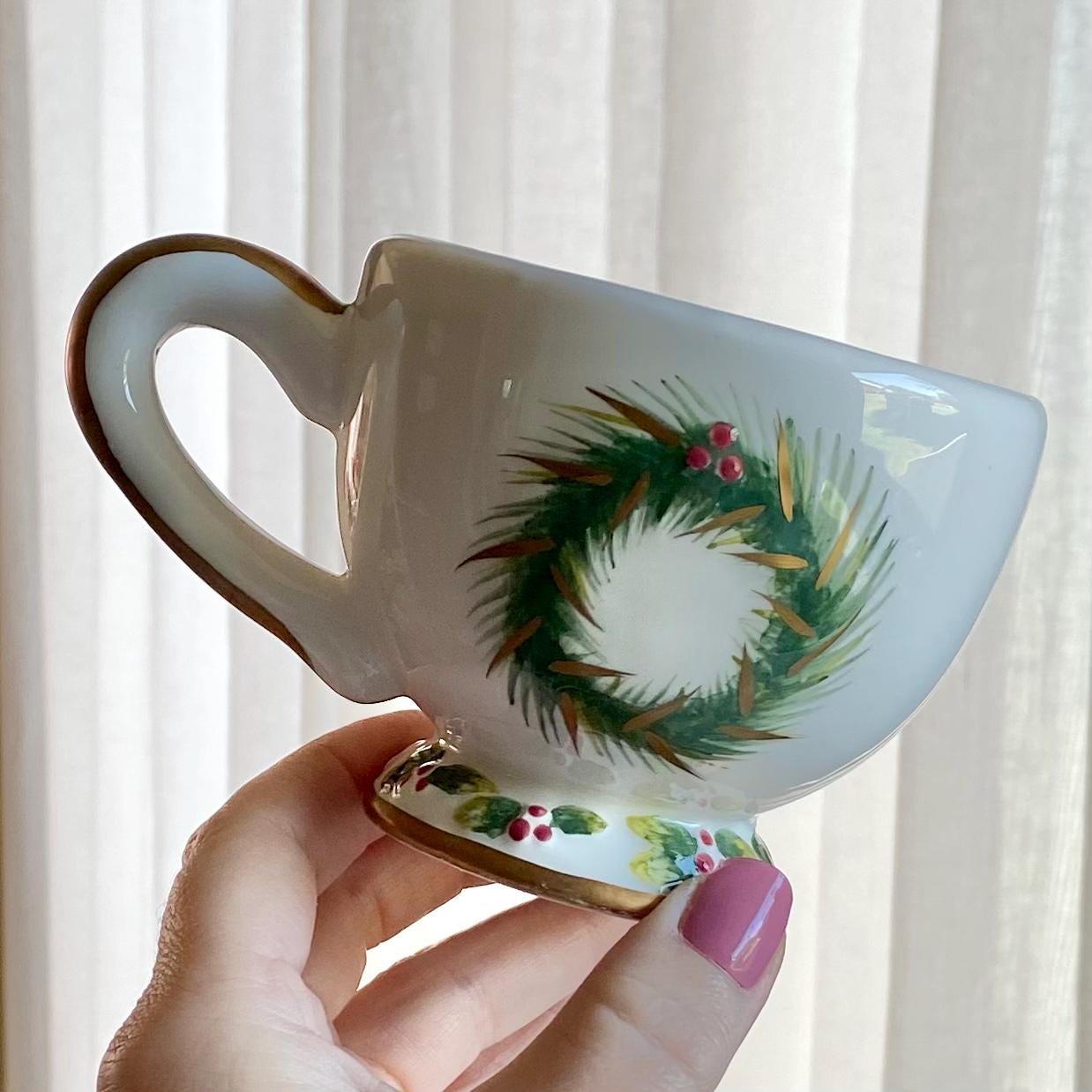 Vintage Hand Painted Cups - Set of 6