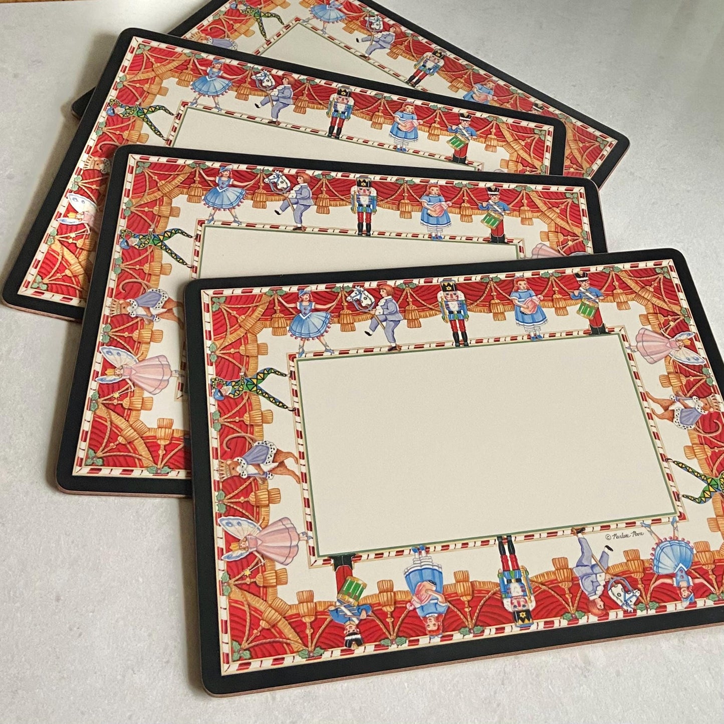 Vintage Pimpernel Christmas Holiday Nutcracker Coasters - Set of 6