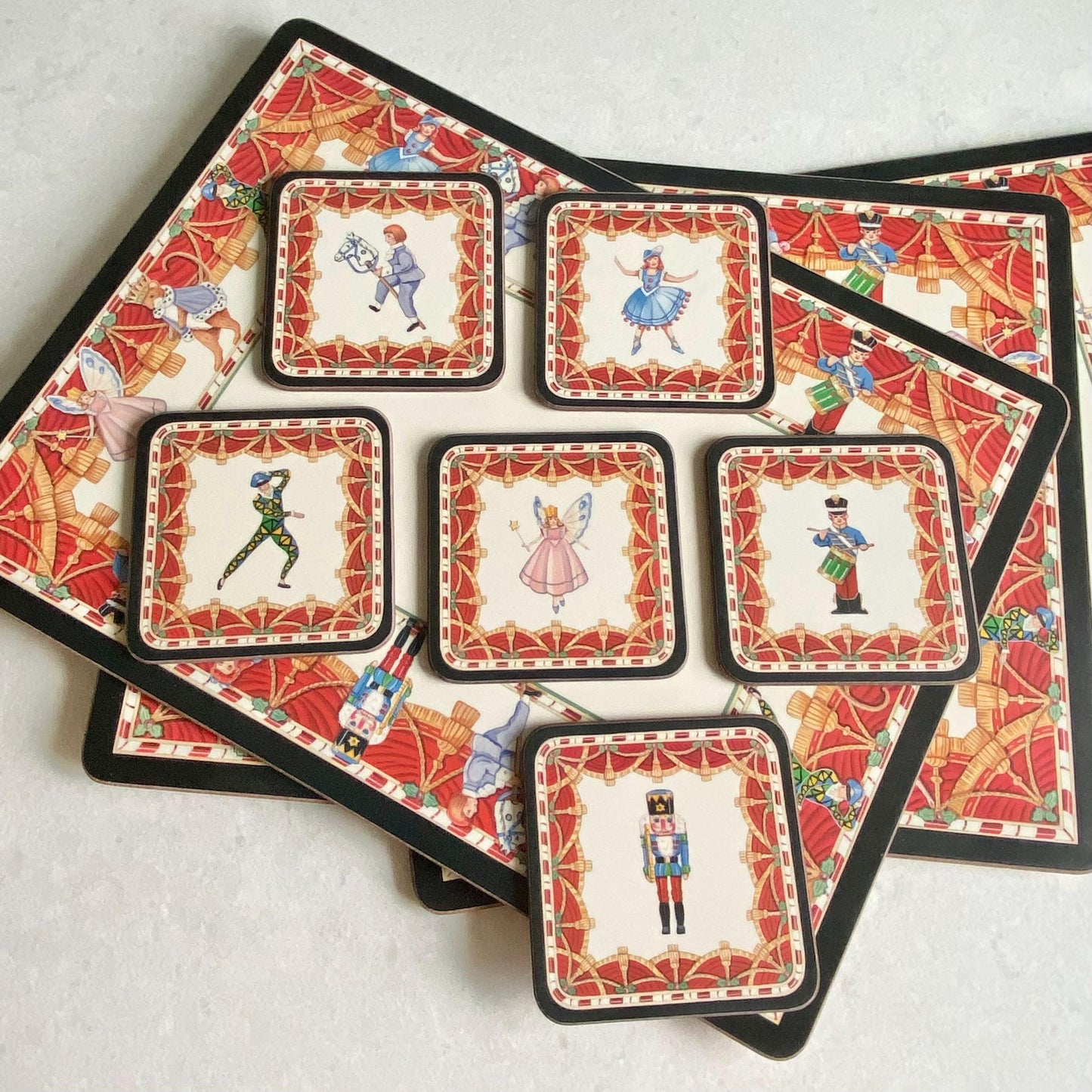 Vintage Pimpernel Christmas Holiday Nutcracker Coasters - Set of 6