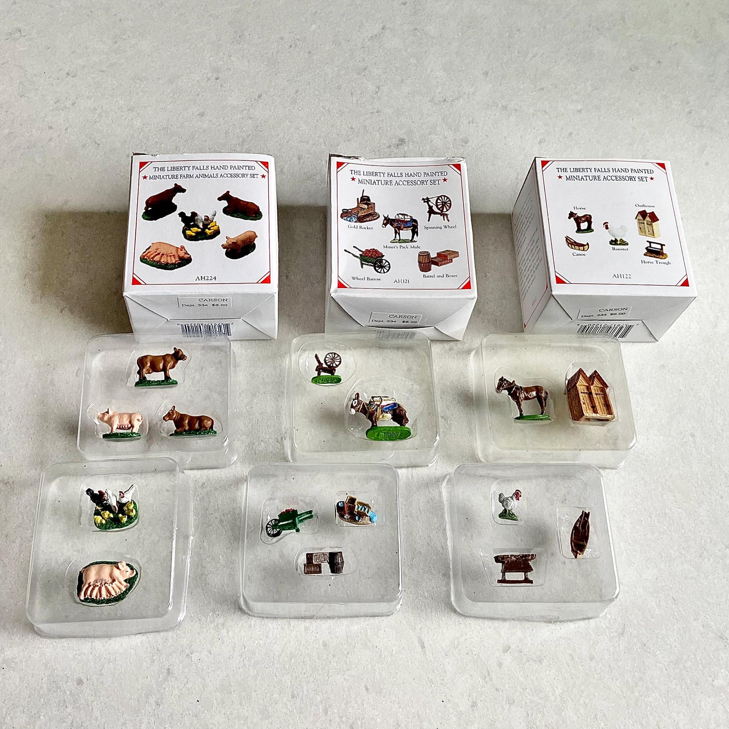 Vintage Liberty Falls Americana Collection Village - 15 Buildings, 9 Figurine Sets, Community Christmas Tree