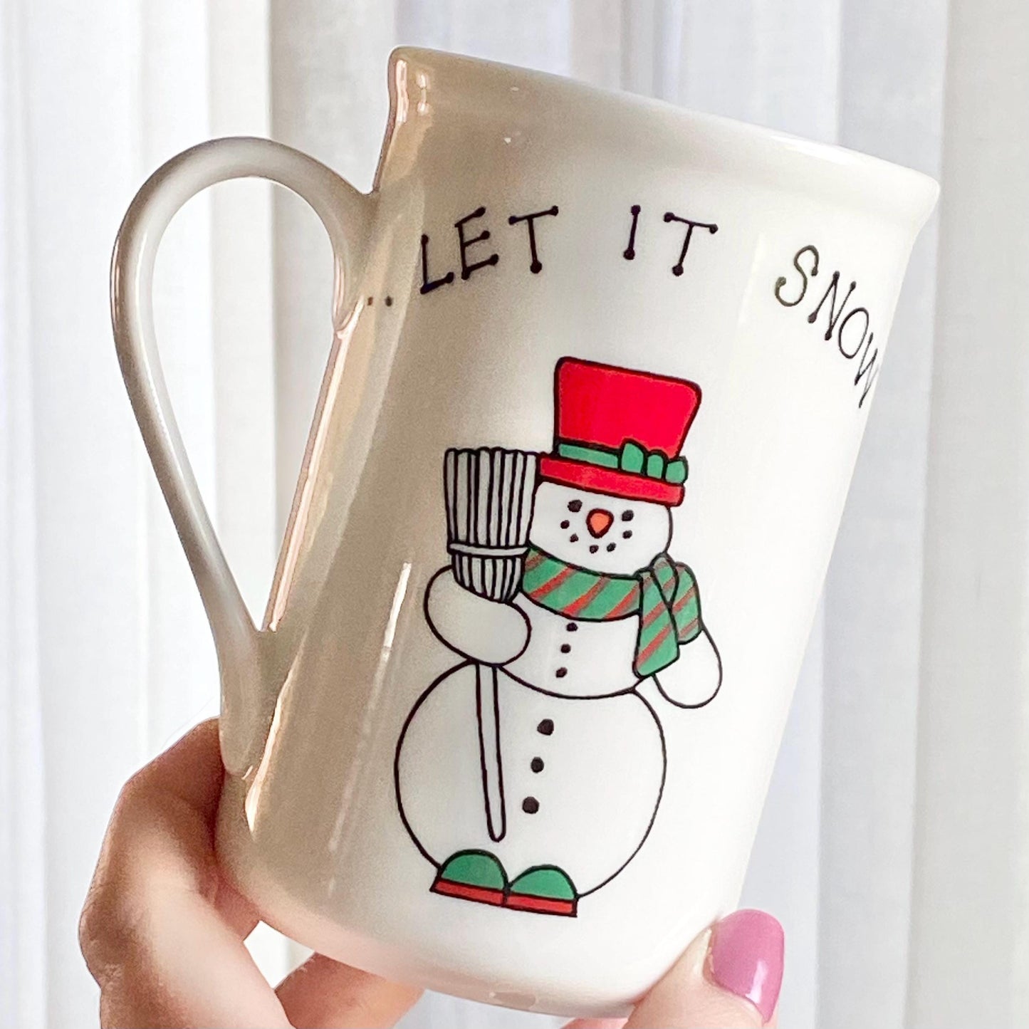 Vintage International Silver Let it Snow Snowman Mugs and Spoons - 4 sets, 8 pieces total