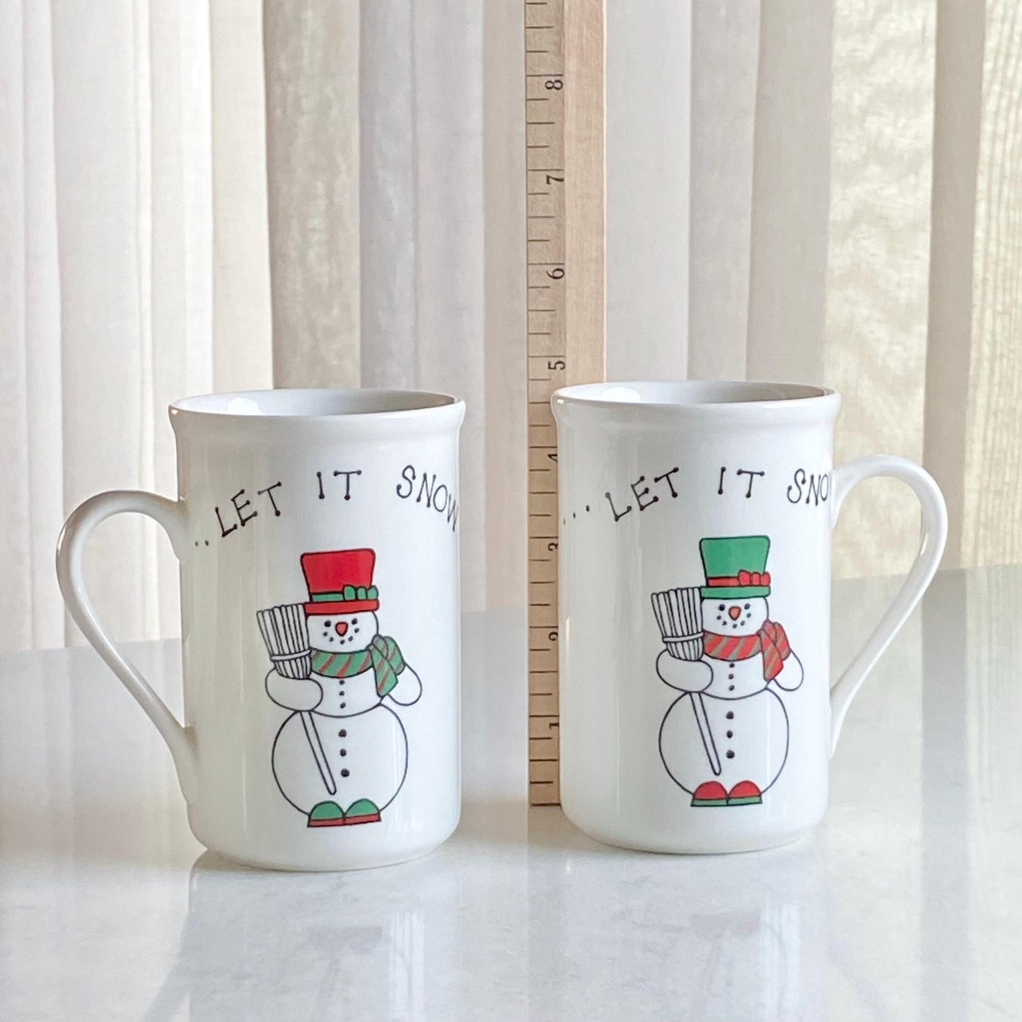 Vintage International Silver Let it Snow Snowman Mugs and Spoons - 4 sets, 8 pieces total