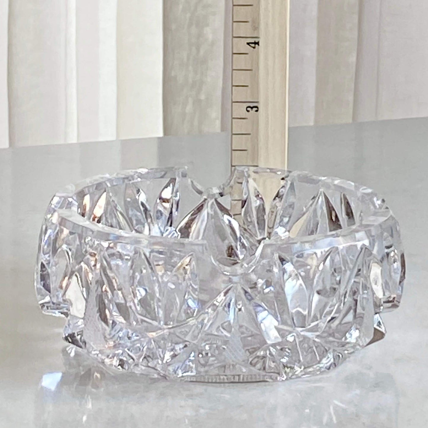 Vintage Cut Crystal Four Slot Ashtray