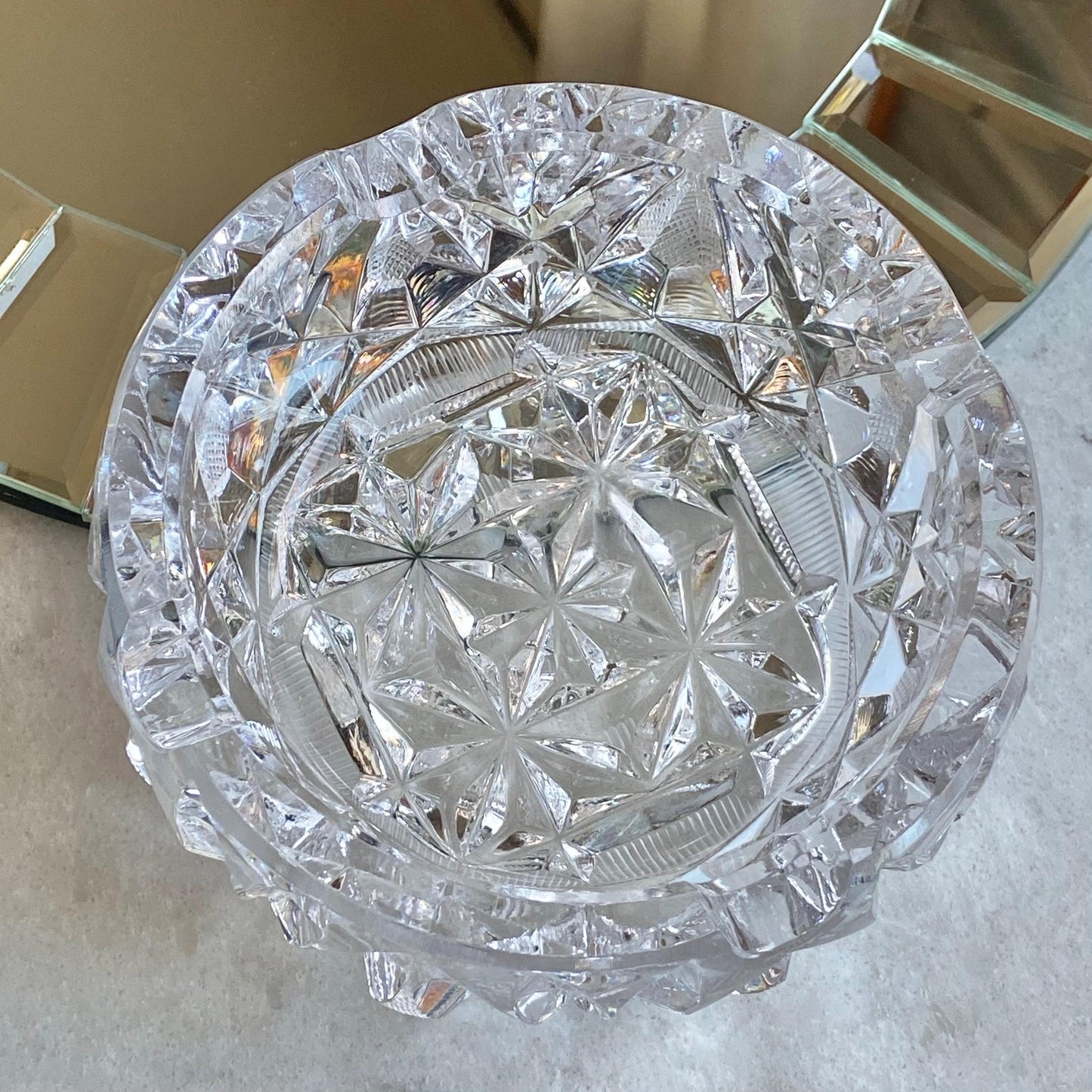 Vintage Cut Crystal Four Slot Ashtray