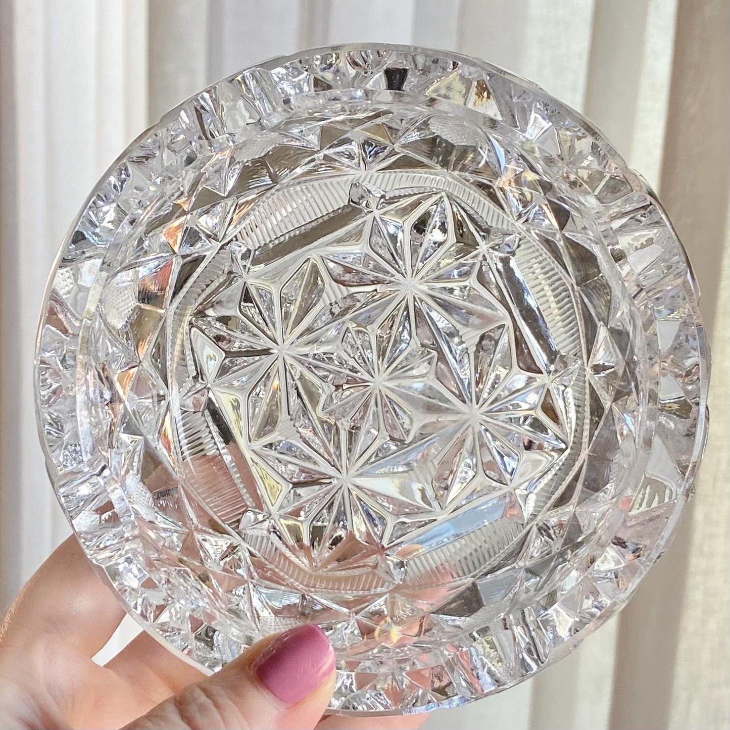 Vintage Cut Crystal Four Slot Ashtray