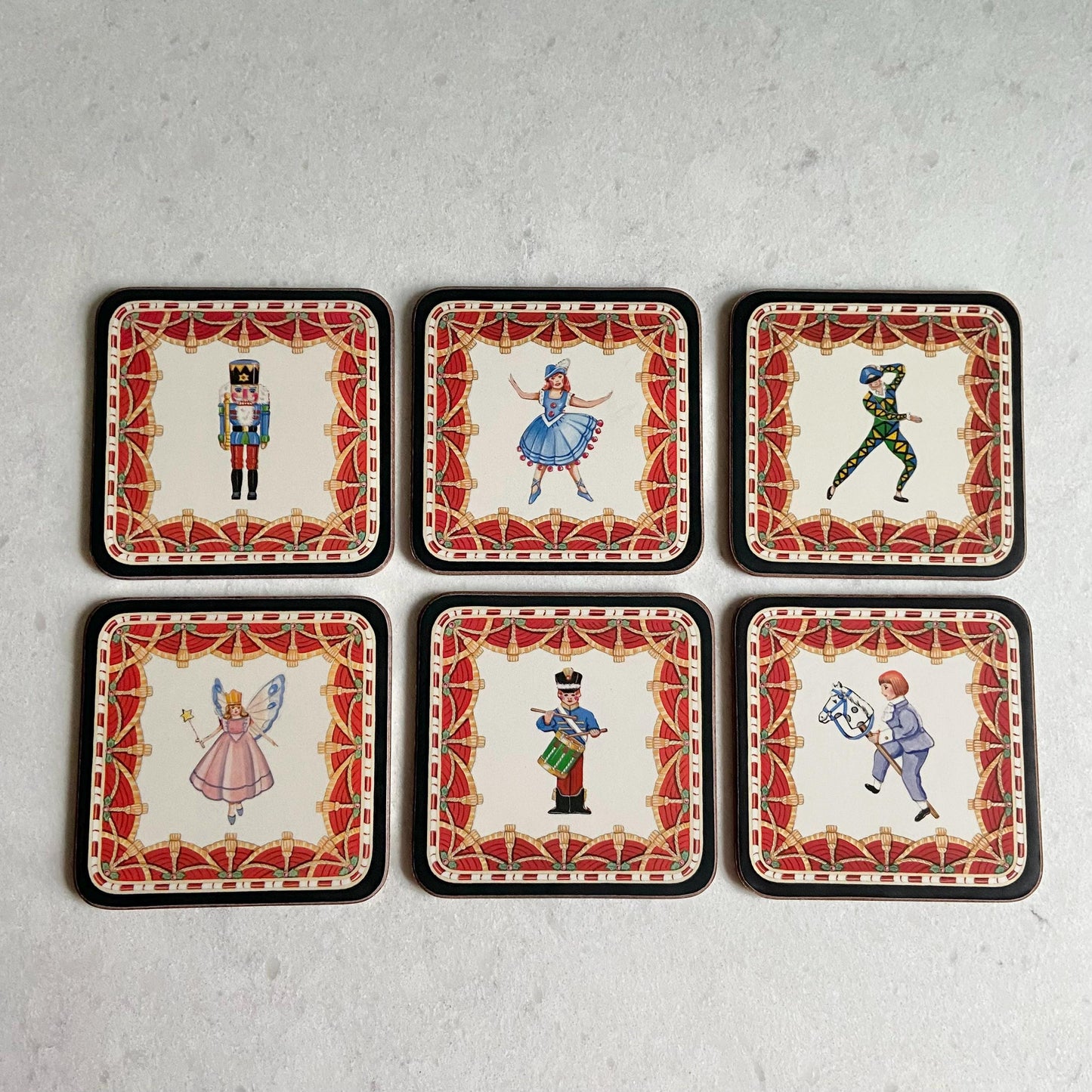 Vintage Pimpernel Christmas Holiday Nutcracker Coasters - Set of 6