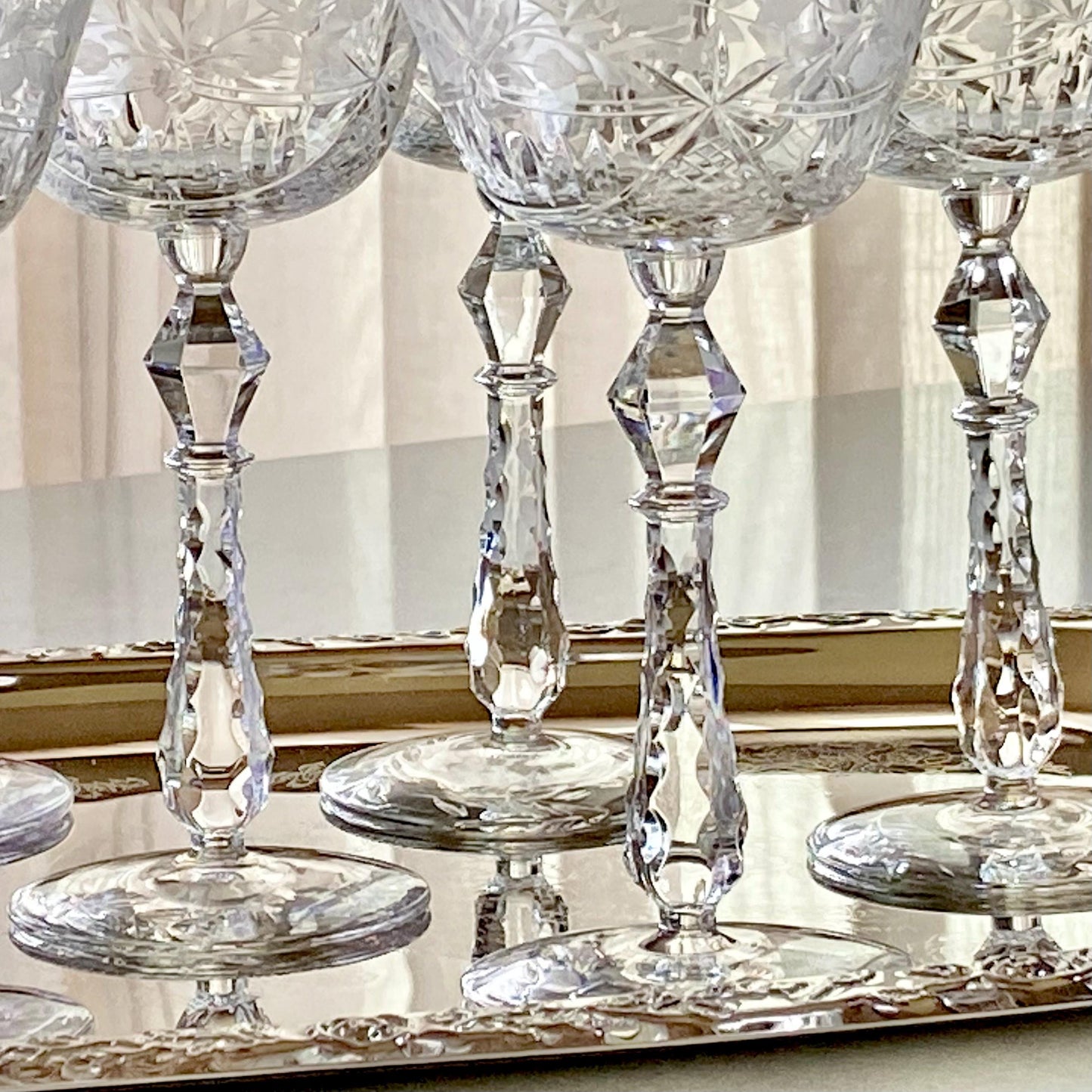 Vintage Rock Sharpe Glasses Etch Pattern 1008-3 - Set of 8 (#8B)