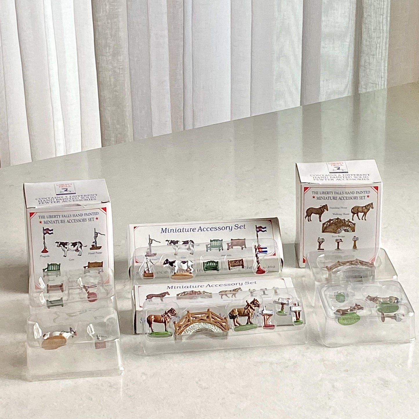 Vintage Liberty Falls Americana Collection Village - 15 Buildings, 9 Figurine Sets, Community Christmas Tree