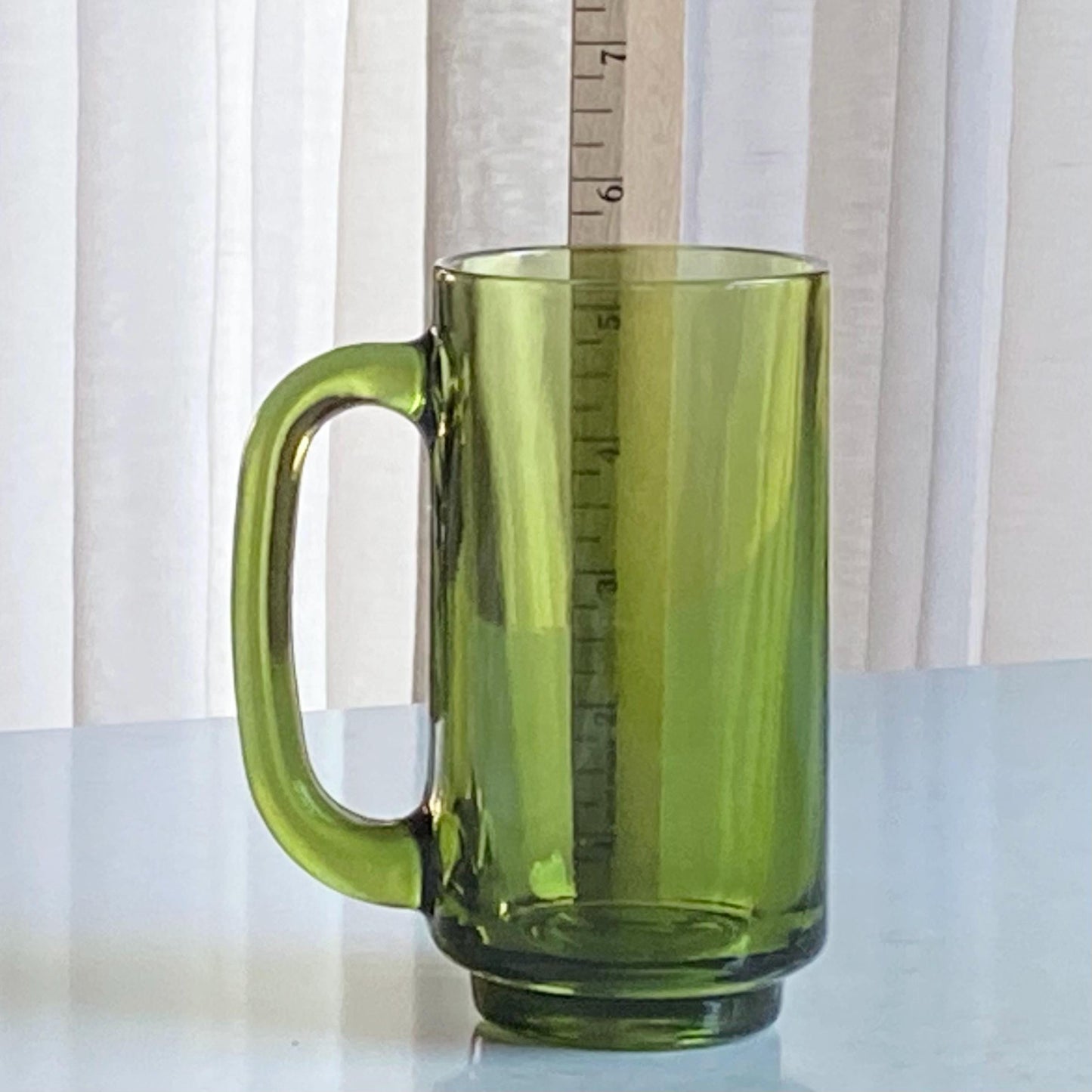 Vintage Avocado Green 12 Ounce D Handle Mugs - Set of 10