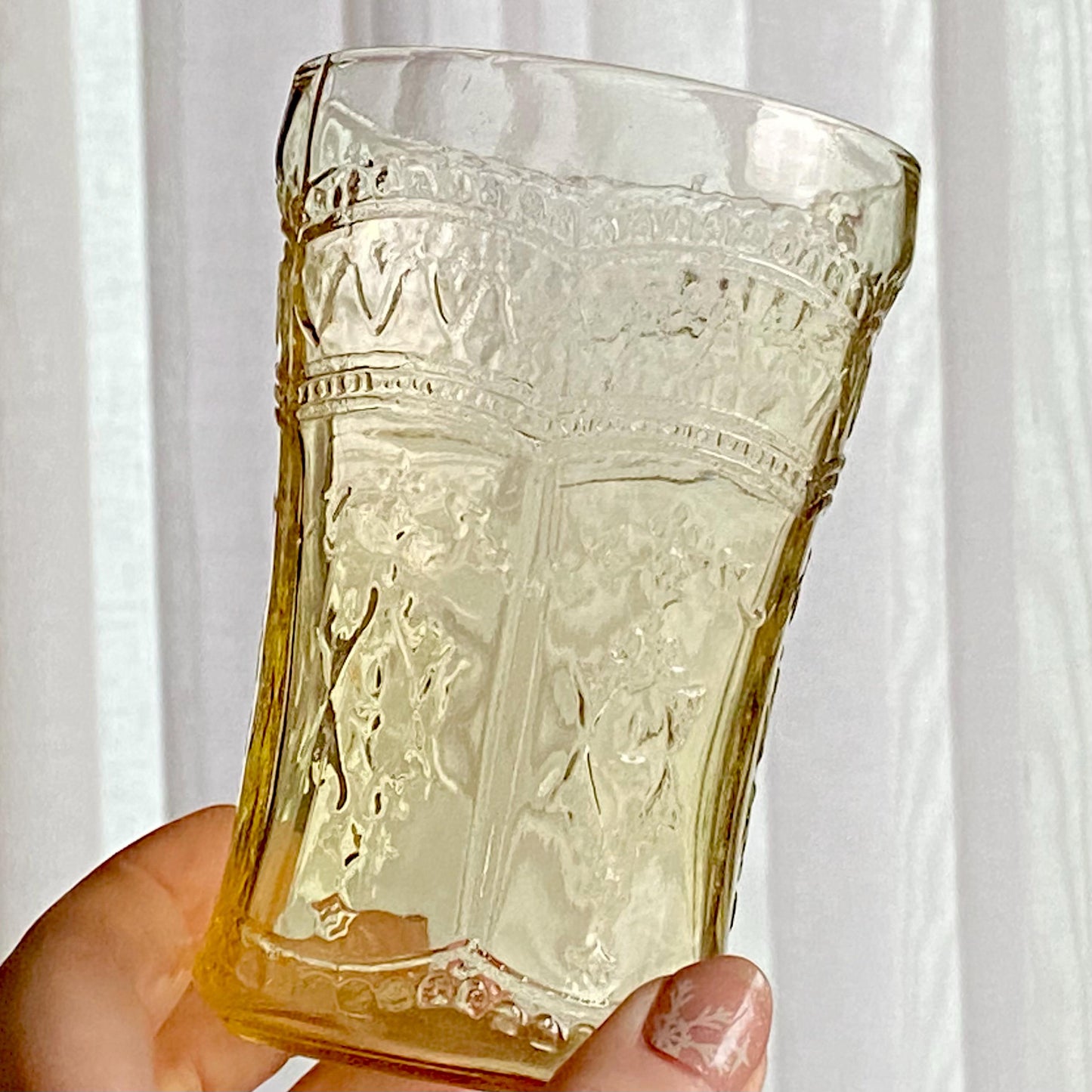 Vintage Federal Glass Patrician Amber Tumblers (circa 1933 - 1937) - Set of 7