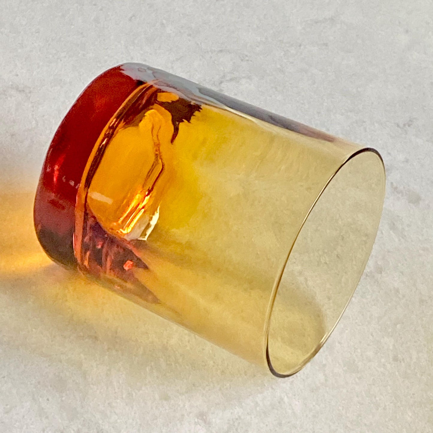 Vintage Amber Tumbler Glasses - Set of 5