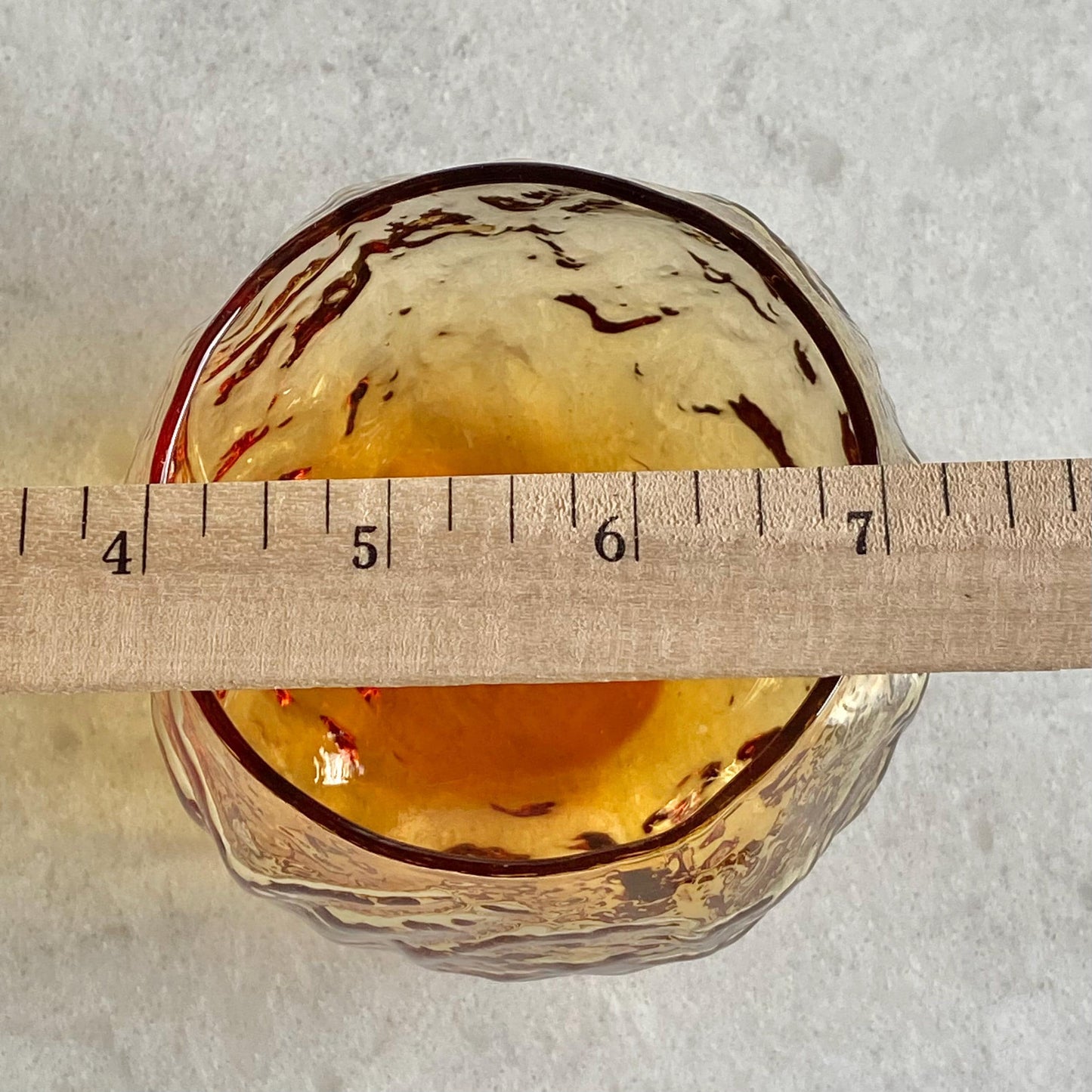 Vintage Seneca Driftwood Amber Crinkle Roly Poly 12 Ounce Glasses - Set of 12