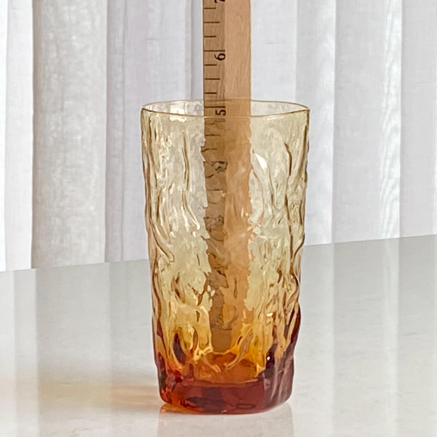 Vintage Seneca Driftwood Amber Crinkle 10 Ounce Tumbler Glasses - Set of 10