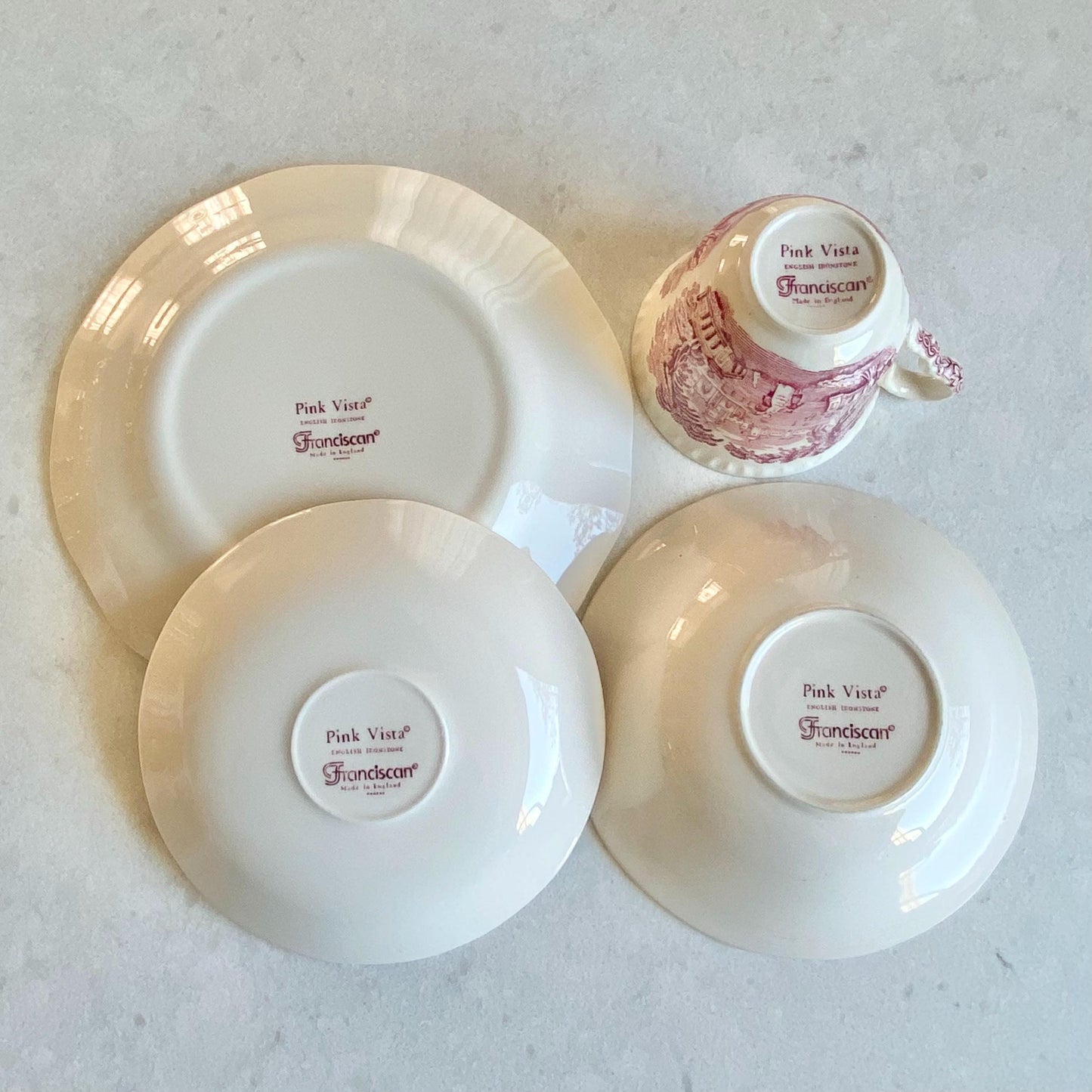 Vintage Franciscan Pink Vista Service for Four (circa 1983 - 1989) - 16 pieces total