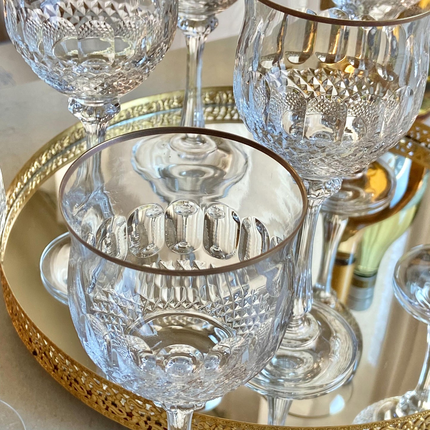 Vintage Mikasa Gold Crown Glasses (circa 1983 - 1987) - Set of 7