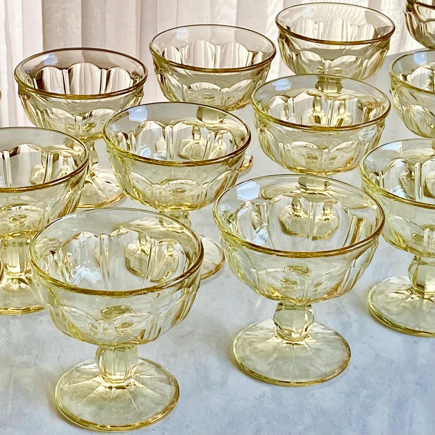 Noritake Provincial Yellow Glasses / Sherbet Cups (circa 1970 - 1982) - 22 available