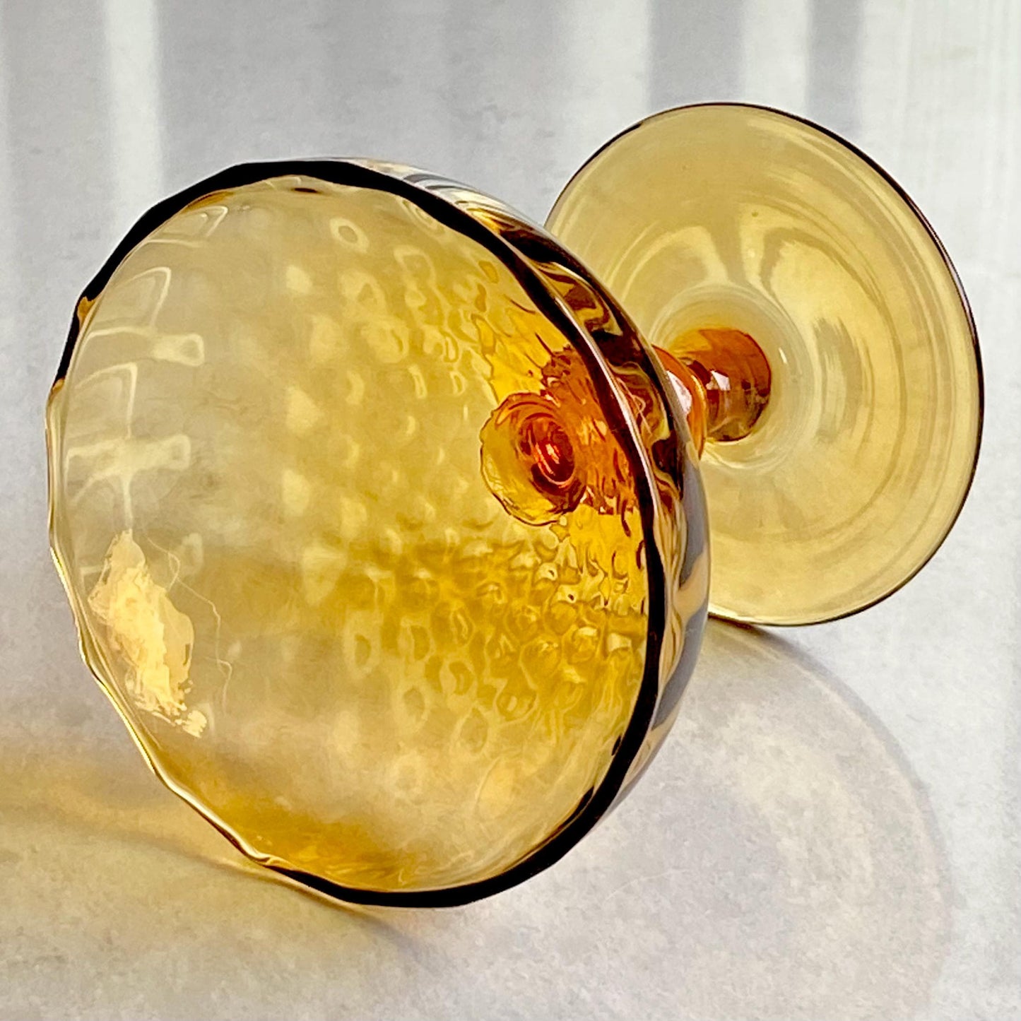 Vintage Optic Pattern Amber Glasses - Set of 3