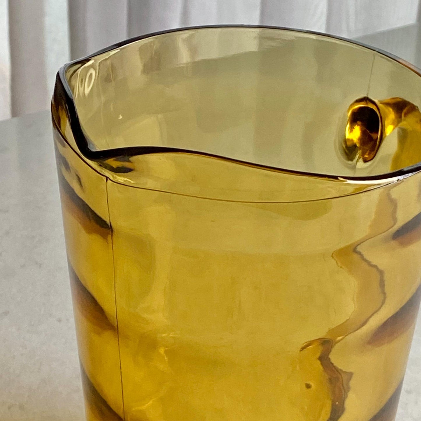 Vintage Hazel Atlas Gold Waterfall 64 Ounce Pitcher