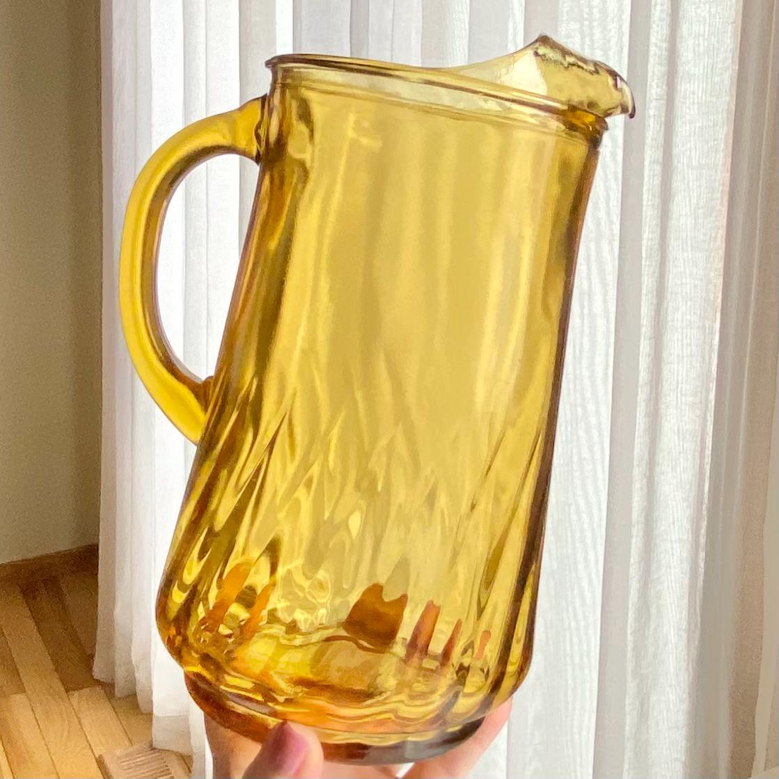 Vintage Amber Swirl Pitcher