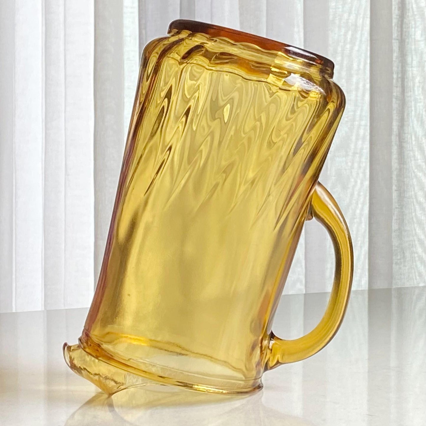 Vintage Amber Swirl Pitcher