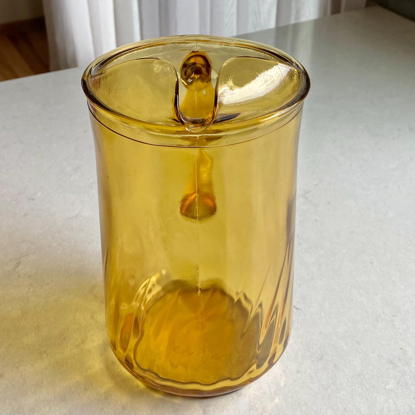 Vintage Amber Swirl Pitcher