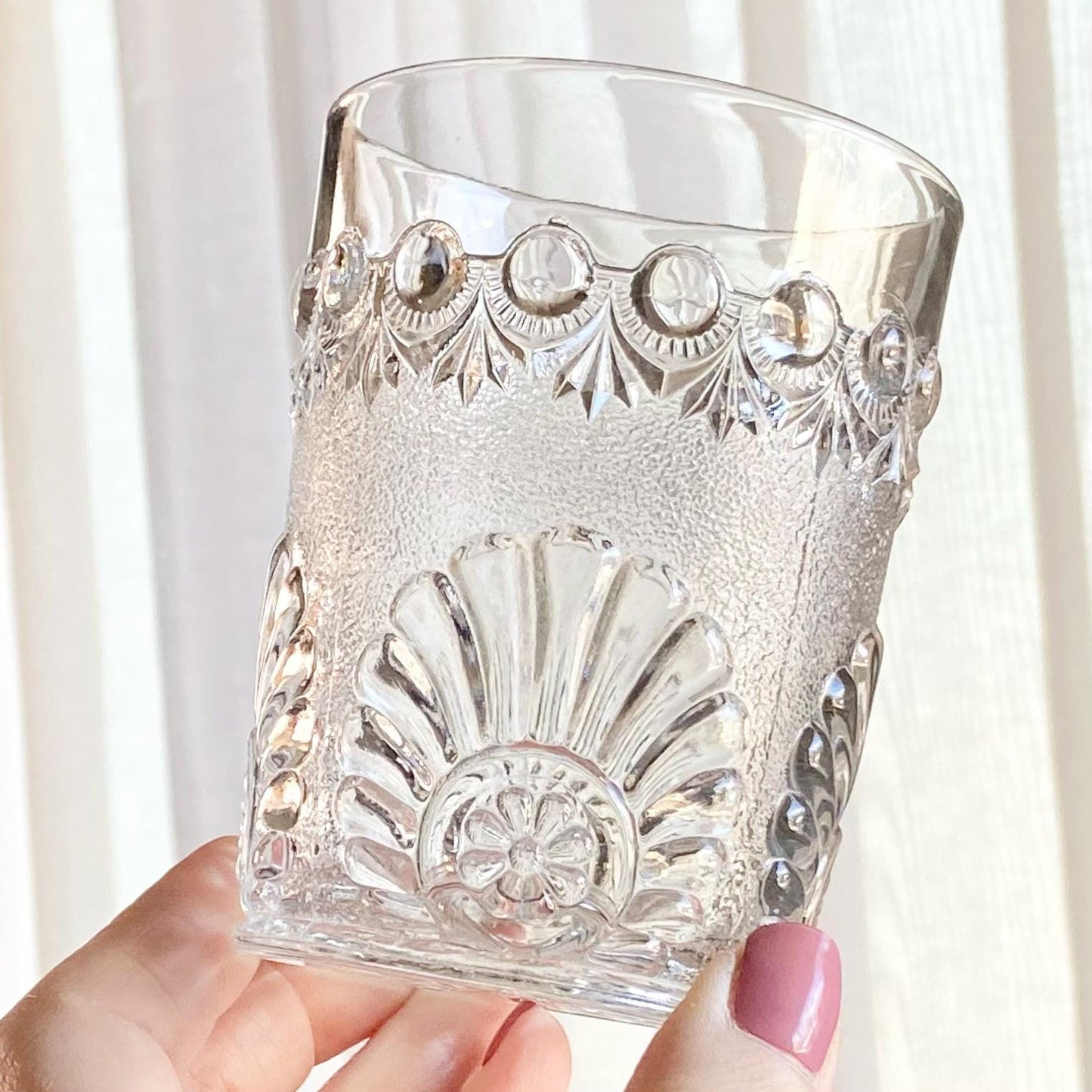 Vintage Westmoreland Shell and Jewel Stippled EAPG Tumbler Glasses - Set of 10