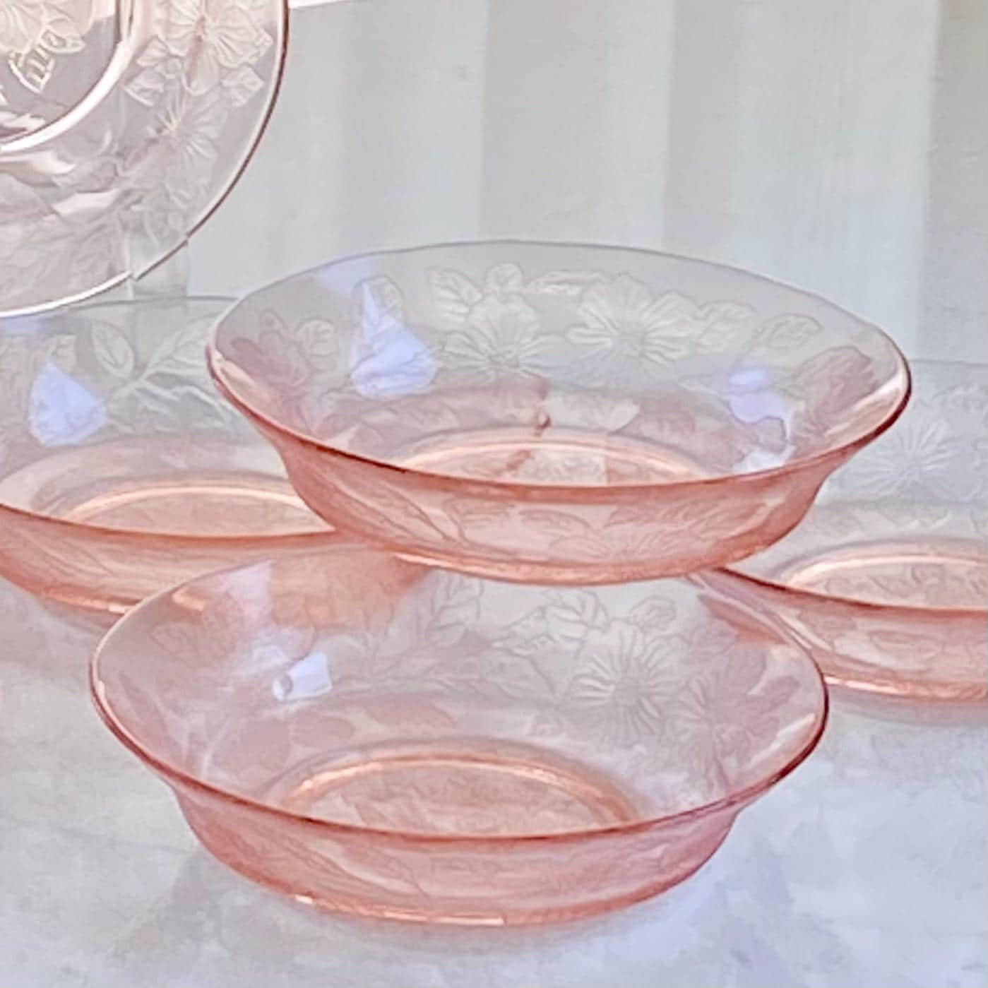 Vintage MacBeth Evans Dogwood Pink Bowls (circa 1930 - 1934) - Set of 6