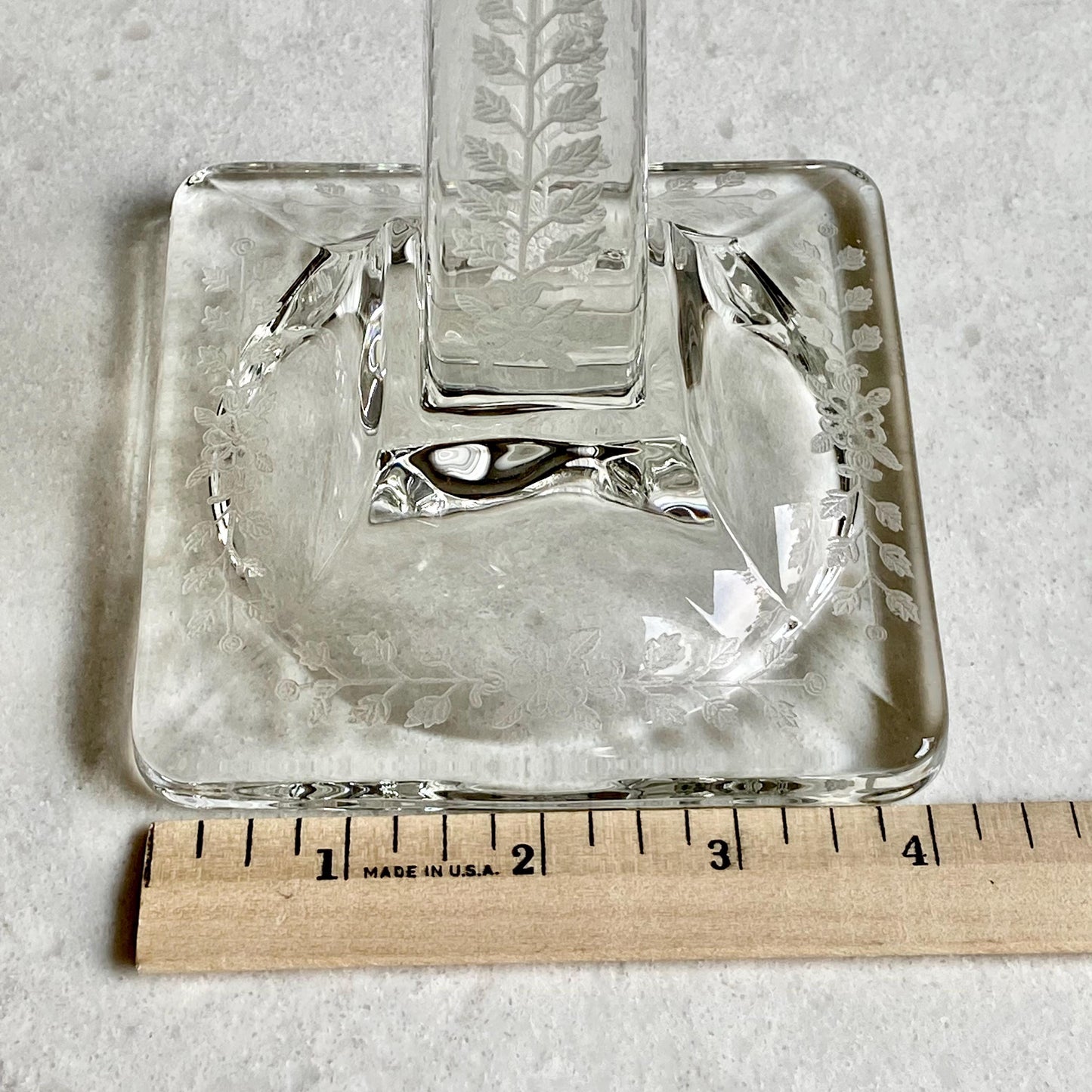 Vintage Etched Glass Candle Holders - Set of 2