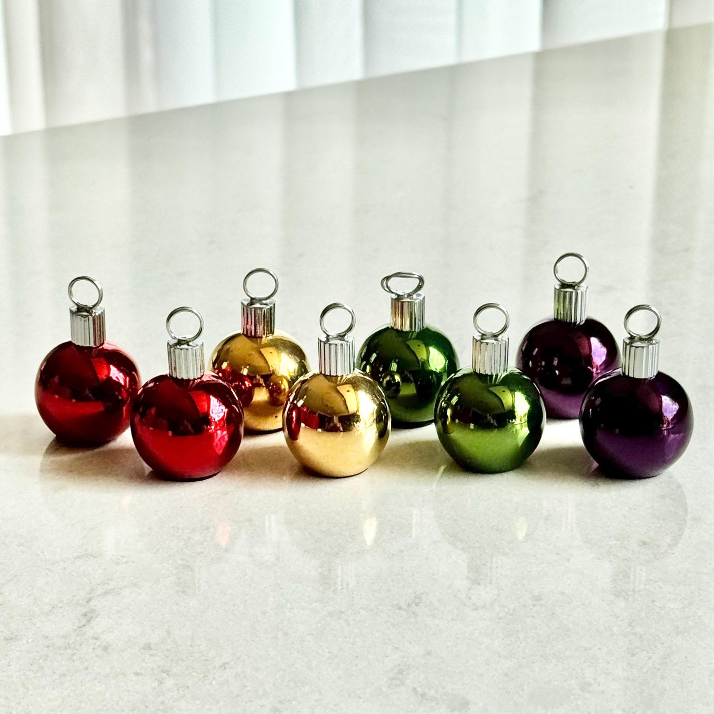 Vintage Christmas Ornament Place Card Holders - Set of 8