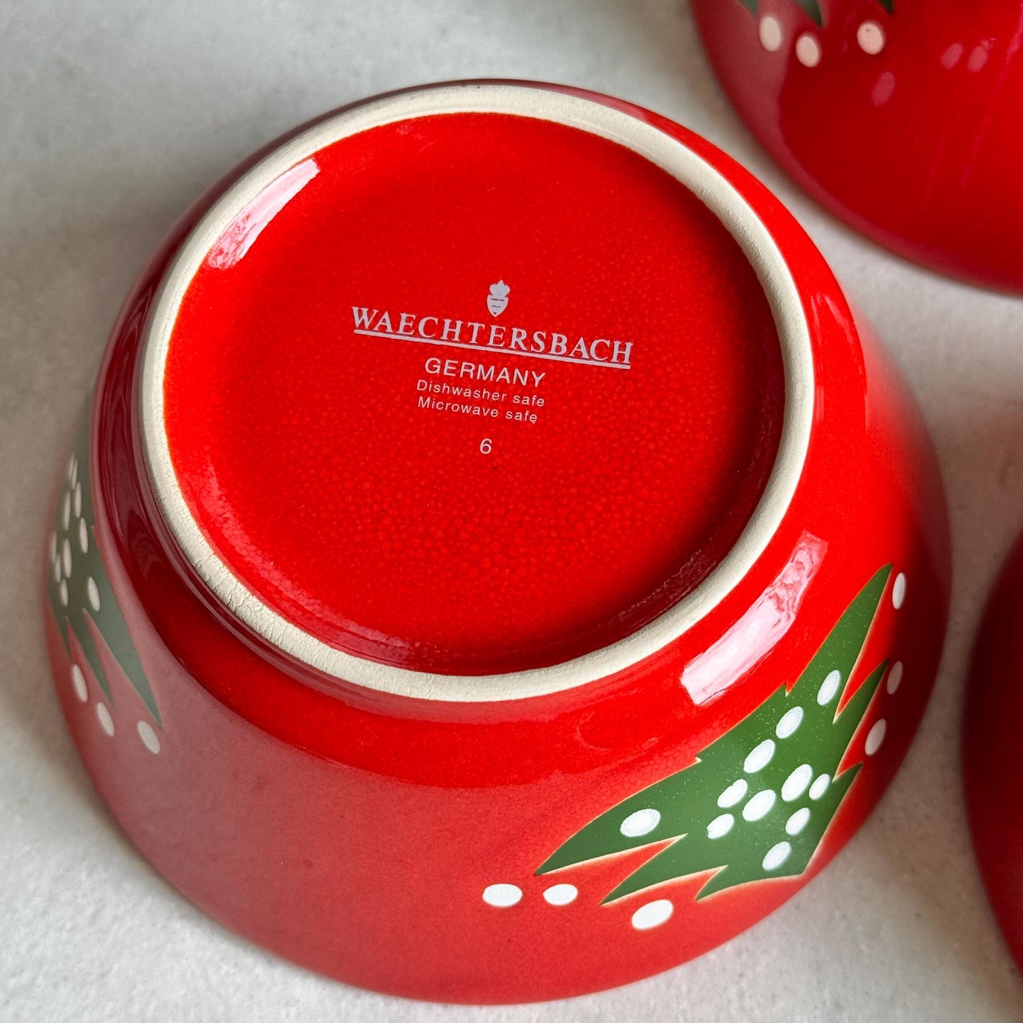 Vintage Waechtersbach Red Christmas Tree 4-7/8 Inch Bowls - Set of 8
