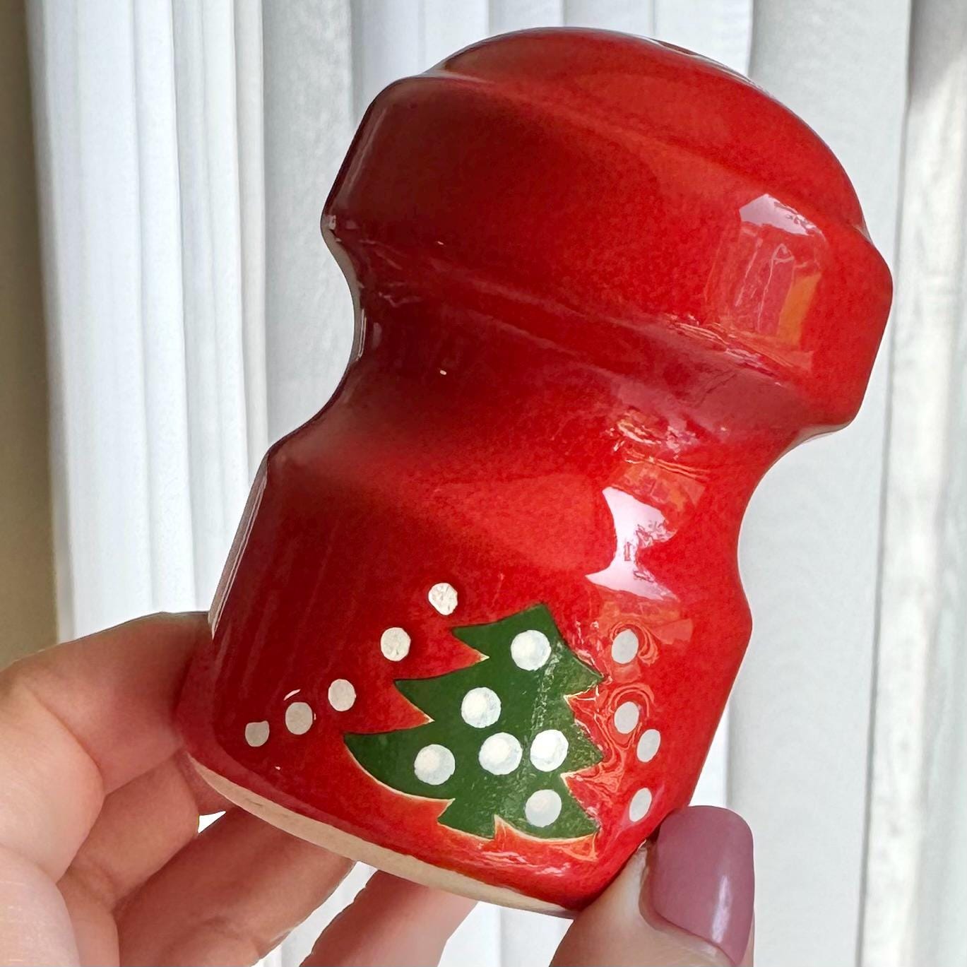 Vintage Waechtersbach Red Christmas Tree Salt and Pepper Shaker Set