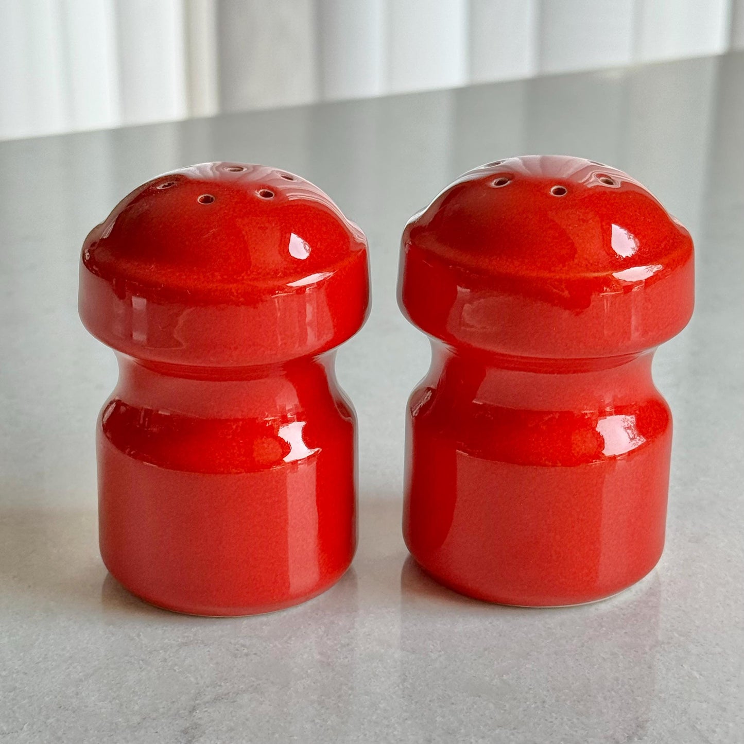 Vintage Waechtersbach Red Christmas Tree Salt and Pepper Shaker Set
