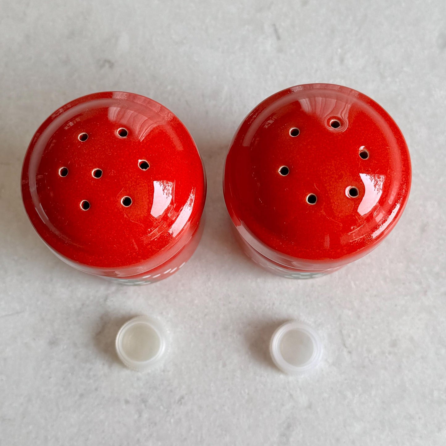 Vintage Waechtersbach Red Christmas Tree Salt and Pepper Shaker Set